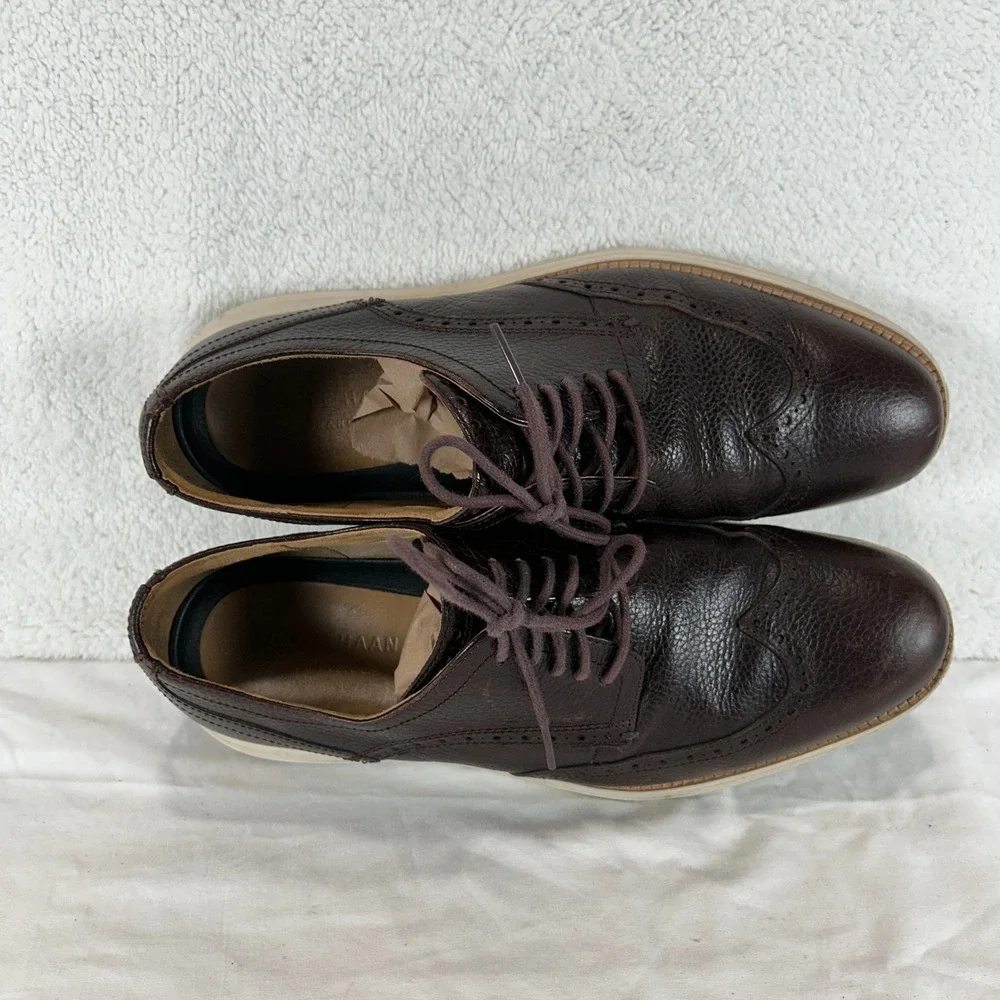 Cole Haan Grand Series Mens 10.5 M Brown Leather Wingtip Oxford Shoes C26475